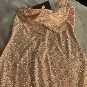 met someone new rhinestone mini dress